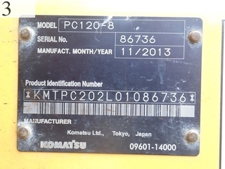 Used Construction Machine Used KOMATSU KOMATSU Excavator 0.4-0.5m3 PC120-8