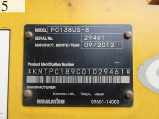 Used Construction Machine Used KOMATSU KOMATSU Excavator 0.4-0.5m3 PC138US-8