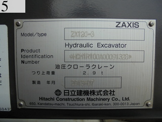 Used Construction Machine Used HITACHI HITACHI Excavator 0.4-0.5m3 ZX120-3
