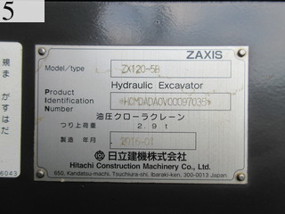 Used Construction Machine Used HITACHI HITACHI Excavator 0.4-0.5m3 ZX120-5B