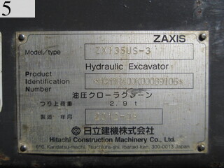 Used Construction Machine Used HITACHI HITACHI Excavator 0.4-0.5m3 ZX135US-3