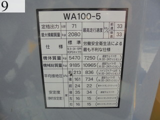 Used Construction Machine Used KOMATSU KOMATSU Wheel Loader bigger than 1.0m3 WA100-5