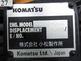 中古建設機械 中古 コマツ KOMATSU ホイール・ローダ １．０立米以下 WA40-3E0