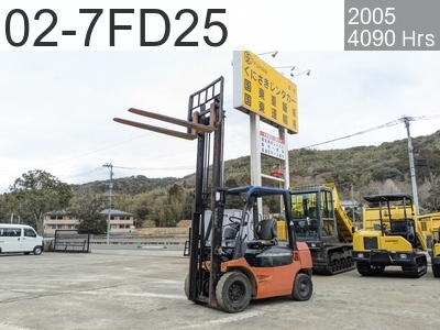 Used Construction Machine Used TOYOTA Forklift Diesel engine 02-7FD25 #7FD25-38509, 2005Year 4090Hours