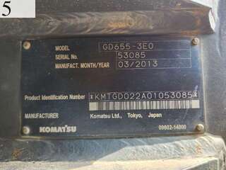 Used Construction Machine Used KOMATSU KOMATSU Grader Articulated frame GD655-3E0