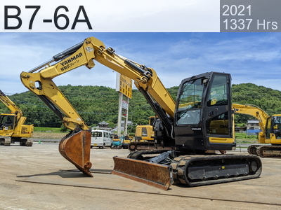 Used Construction Machine Used YANMAR Excavator 0.2-0.3m3 B7-6A #6G376, 2021Year 1337Hours