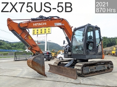 Used Construction Machine Used HITACHI Excavator 0.2-0.3m3 ZX75US-5B #76086, 2021Year 870Hours