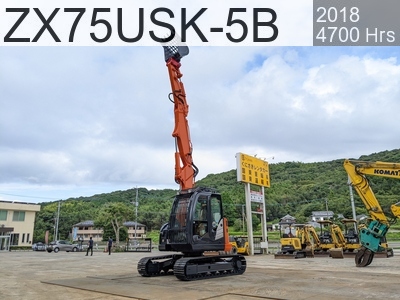 Used Construction Machine Used HITACHI Demolition excavators Long front ZX75USK-5B #73023, 2018Year 4700Hours