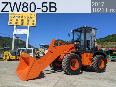 Used Construction Machine Used HITACHI Wheel Loader bigger than 1.0m3 ZW80-5B #11450, 2017Year 1021Hours