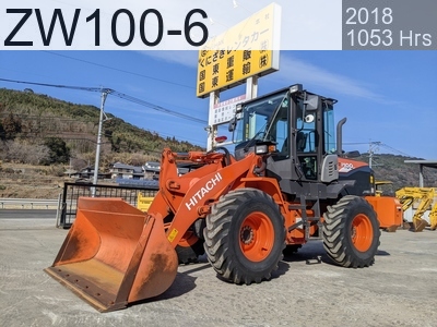 Used Construction Machine Used HITACHI Wheel Loader bigger than 1.0m3 ZW100-6 #10233, 2018Year 1053Hours